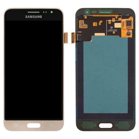 Дисплей для Samsung J320 Galaxy J3 2016 , золотистий, без рамки, Original PRC , dragontrail Glass, original glass
