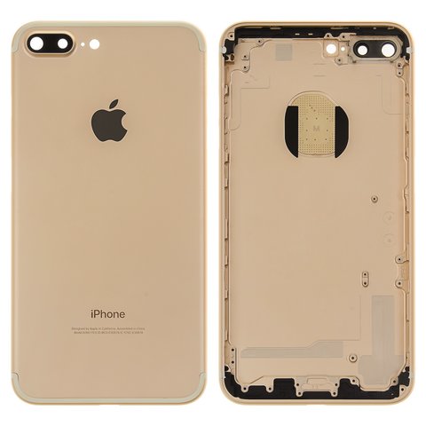 Корпус для Apple iPhone 7 Plus, золотистий, з тримачем SIM карти, з боковими кнопками