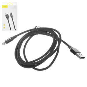 USB кабель Baseus Yiven, USB тип A, micro USB тип B, 150 см, 2 A, черный, в нейлоновой оплетке, #CAMYW B01