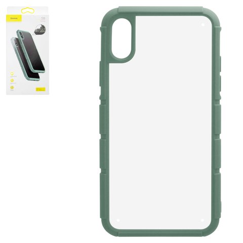 Чехол Baseus для iPhone XR, зеленый, ударопрочный, прозрачный, пластик, #WIAPIPH61 TK06