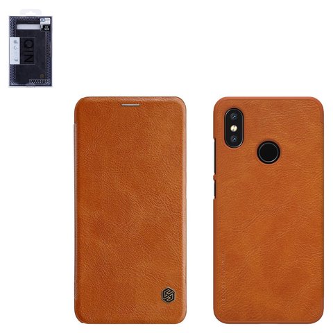 Чехол Nillkin Qin leather case для Xiaomi Mi 8, коричневый, книжка, пластик, PU кожа, M1803E1A, #6902048160408