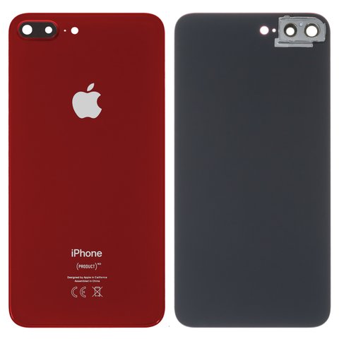Задня панель корпуса для iPhone 8 Plus, червона, із склом камери, small hole