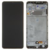 Дисплей для Samsung A325 Galaxy A32, чорний, з рамкою, Оригінал (переклеєне скло)
