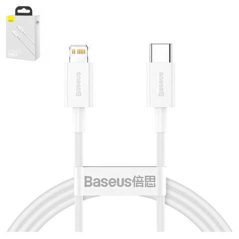 USB кабель Baseus Superior, USB тип C, Lightning, 25 см, 20 Вт, белый, #CATLYS 02
