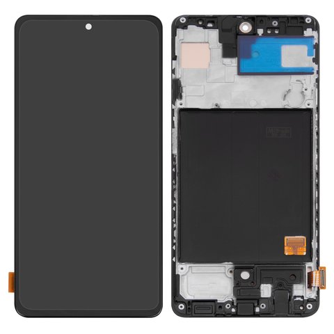 Дисплей для Samsung A515 Galaxy A51, черный, с рамкой, High Copy, OLED 