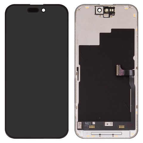 Дисплей для iPhone 15 Pro, чорний, з рамкою, Оригінал переклеєне скло 