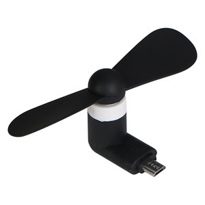 Вентилятор Mini, черный, мобильный, micro USB тип B