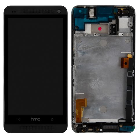 Pantalla LCD puede usarse con HTC One M7 Dual Sim 802w , negro, con marco