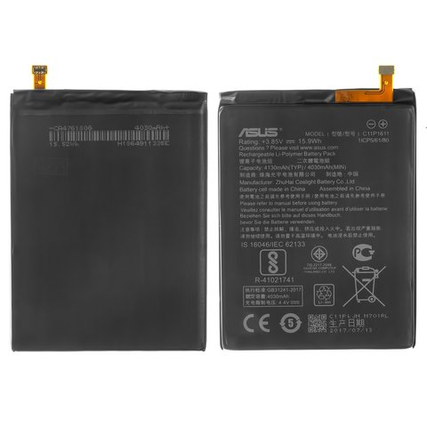 Battery compatible with Asus Zenfone 3 Max ZC520TL  5,2", ZenFone Max Plus M1  ZB570TL , Li Polymer, 3.85 V, 4130 mAh, Original PRC #C11P1611