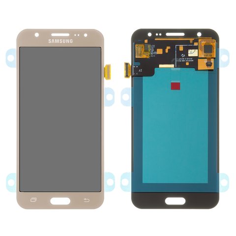 LCD compatible with Samsung J500 Galaxy J5, golden, without frame, High Copy, OLED  