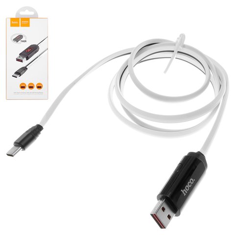 USB Cable Hoco U29, USB type A, USB type C, 100 cm, 2 A, white 