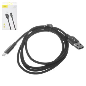 USB Cable Baseus Yiven, USB type A, micro USB type B, 100 cm, 2 A, black, nylon braided  #CAMYW A01