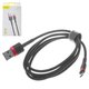 USB Cable Baseus Cafule, (USB type-A, micro USB type-B, 100 cm, 2.4 A, red, black) #CAMKLF-B91
