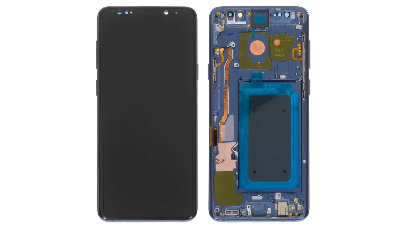 portátil Tratado salami Pantalla LCD puede usarse con Samsung G965 Galaxy S9 Plus, azul, con marco,  original (vidrio reemplazado), coral blue - All Spares