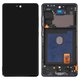 LCD compatible with Samsung G781 Galaxy S20 FE 5G, (dark blue, with frame, Original (PRC))