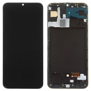 Pantalla LCD puede usarse con Samsung A307 Galaxy A30s, negro, con marco, High Copy, con borde ancho, OLED 