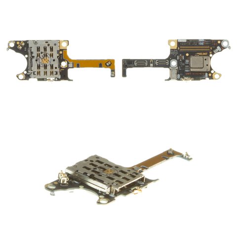 SIM Card Connector compatible with Huawei P40 Pro, with microphone, with memory card connector, with flat cable 
