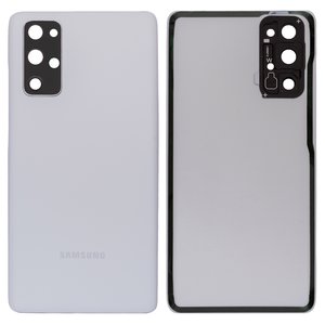 Panel trasero de carcasa puede usarse con Samsung G780 Galaxy S20 FE, G781 Galaxy S20 FE 5G, blanco, con vidrio de cámara, cloud white