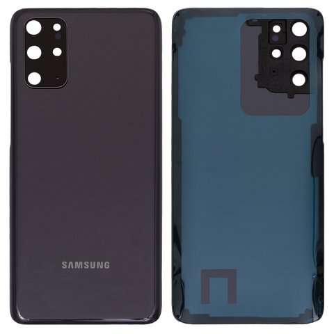 Panel trasero de carcasa puede usarse con Samsung G985 Galaxy S20 Plus, G986 Galaxy S20 Plus 5G, gris, con vidrio de cámara, cosmic grey