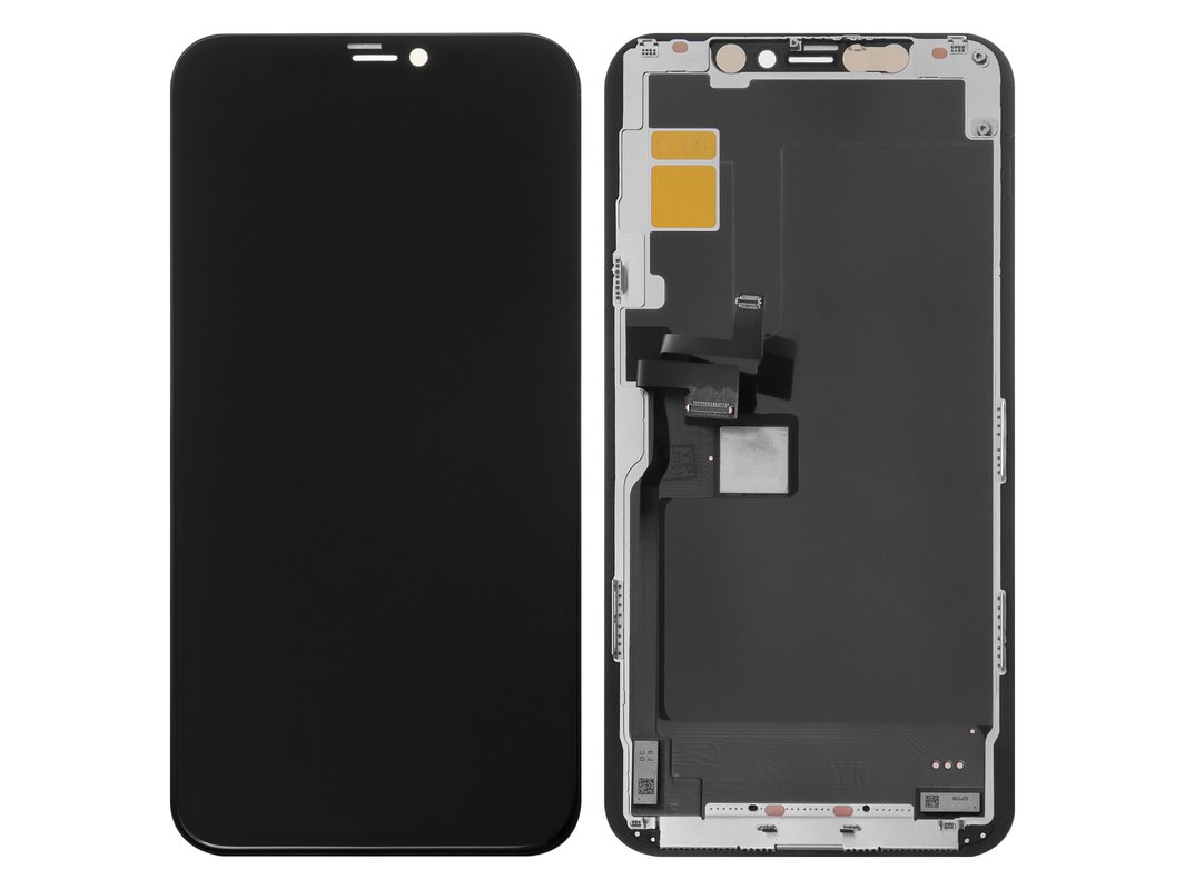 LCD compatible with iPhone 11 Pro Max, (black, with frame, HC, (OLED), OEM  soft)