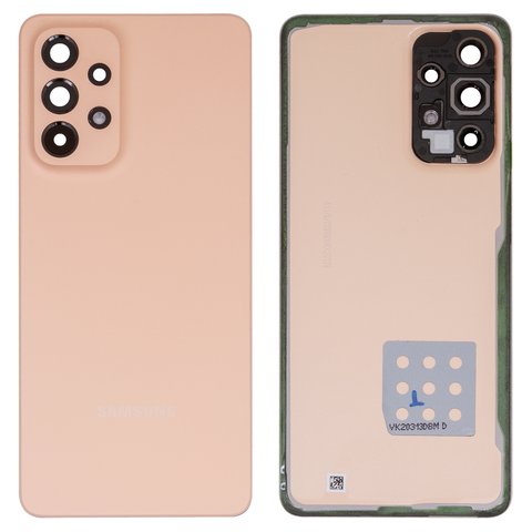 Housing Back Cover compatible with Samsung A336 Galaxy A33 5G, pink, with camera lens, peach 
