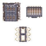 SIM Card Connector compatible with Samsung A546 Galaxy A54 5G, M346 Galaxy M34, (with memory card connector)