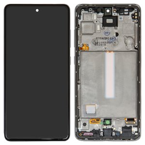 Pantalla LCD puede usarse con Samsung A525 Galaxy A52, A526 Galaxy A52 5G, blanco, con marco, Original PRC 