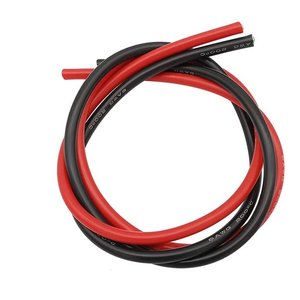 Wire In Silicone Insulation 6AWG, 16 mm², 1 m, black, UL3135 