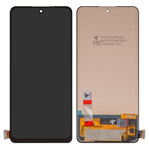 Pantalla LCD FLYCDI puede usarse con Xiaomi Redmi Note 10 Pro, Redmi Note 10 Pro Max, negro, sin marco, TFT 