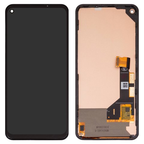 LCD compatible with Google Pixel 5a 5G, black, with frame, Copy, TFT  
