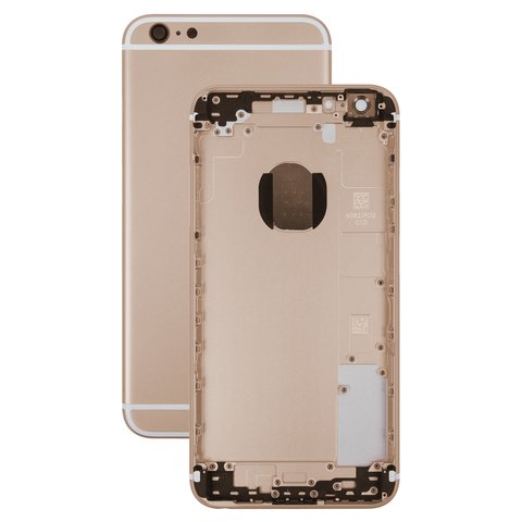 Housing compatible with Apple iPhone 6S Plus, golden, with SIM card holders, with side buttons 