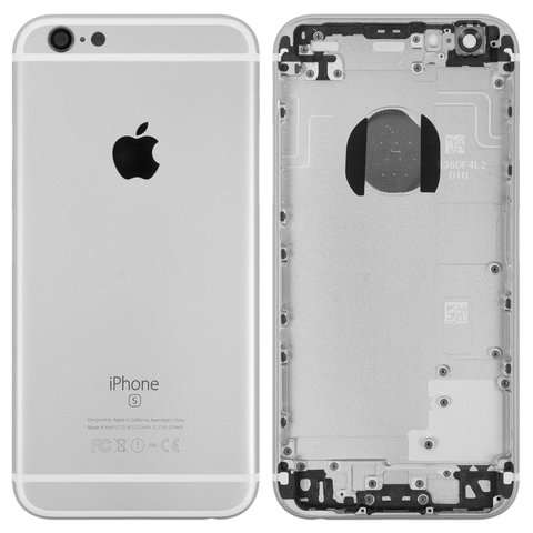 Housing compatible with Apple iPhone 6S, white, with SIM card holders, with side buttons 
