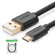 USB Cable UGREEN, (USB type-A, micro USB type-B, 100 cm, 2 A, black) #6957303818365