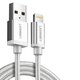 USB Cable UGREEN, (USB type-A, Lightning, 100 cm, 2.4 A, white, silver) #6957303835843