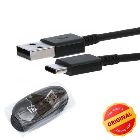 USB Cable Samsung, USB type A, USB type C, 80 cm, black, Original  #GH39 02002A