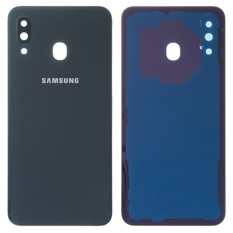Housing Back Cover compatible with Samsung A305F DS Galaxy A30, black, with camera lens