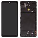 LCD compatible with Samsung A715 Galaxy A71, (black, with frame, High Copy, with wide edge, (OLED))