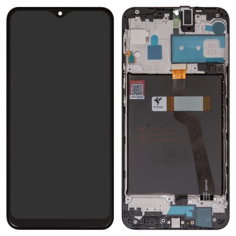 LCD compatible with Samsung A105 Galaxy A10, A105F DS Galaxy A10, black, with frame, FLYCDI
