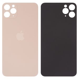Housing Back Cover compatible with iPhone 11 Pro Max, golden, no need to remove the camera glass, Original PRC , big hole, matte gold 
