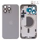 Housing compatible with iPhone 15 Pro Max, (gray, with SIM card holders, with side buttons, Original (PRC), EU Version, natural titanium)