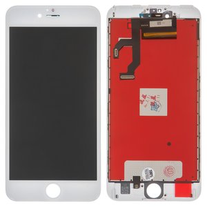 Pantalla LCD puede usarse con iPhone 6S Plus, blanco, con marco, AAA, Tianma, con plásticos de cámara y sensor de acercamiento