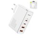 Adaptador de red Baseus GaN2 Pro, 100 W, Quick Charge, blanco, con cable USB tipo C - USB tipo C, 4 puertos, #CCGAN2P-L02