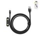 Cable USB Baseus Zinc Magnetic Safe, USB tipo-A, USB tipo C, micro USB tipo-B, Lightning, 100 cm, 3 A, negro, gris, #CA1T3-AG1