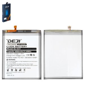 Batería Deji EB BA515ABY puede usarse con Samsung A515 Galaxy A51, Li ion, 3.85 V, 4000 mAh