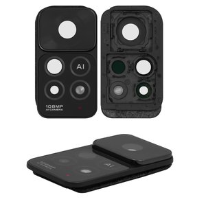 Vidrio de cámara puede usarse con Xiaomi Redmi Note 11 Pro 5G, negro, con marcos