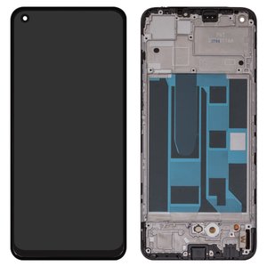 Pantalla LCD puede usarse con Realme 8, 8 Pro, negro, con marco, Original PRC , RMX3085, RMX3081