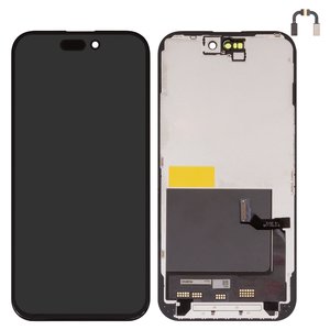 Pantalla LCD puede usarse con iPhone 15, negro, con marco, AAA, TFT , JK