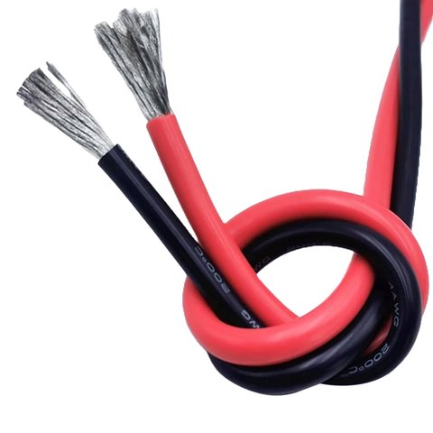 Провод в силиконовой изоляции 4AWG, 25 мм², 1 м, красный, UL3135