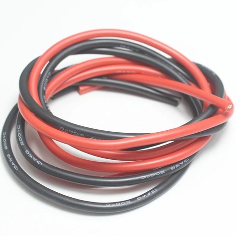 Провод в силиконовой изоляции 13AWG, 2,5 мм², 1 м, черный, UL3135