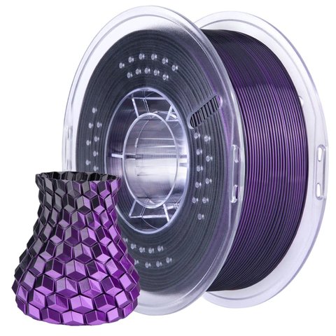 Филамент для 3D принтера ELEGOO PLA Silk Black Purple, 1 кг